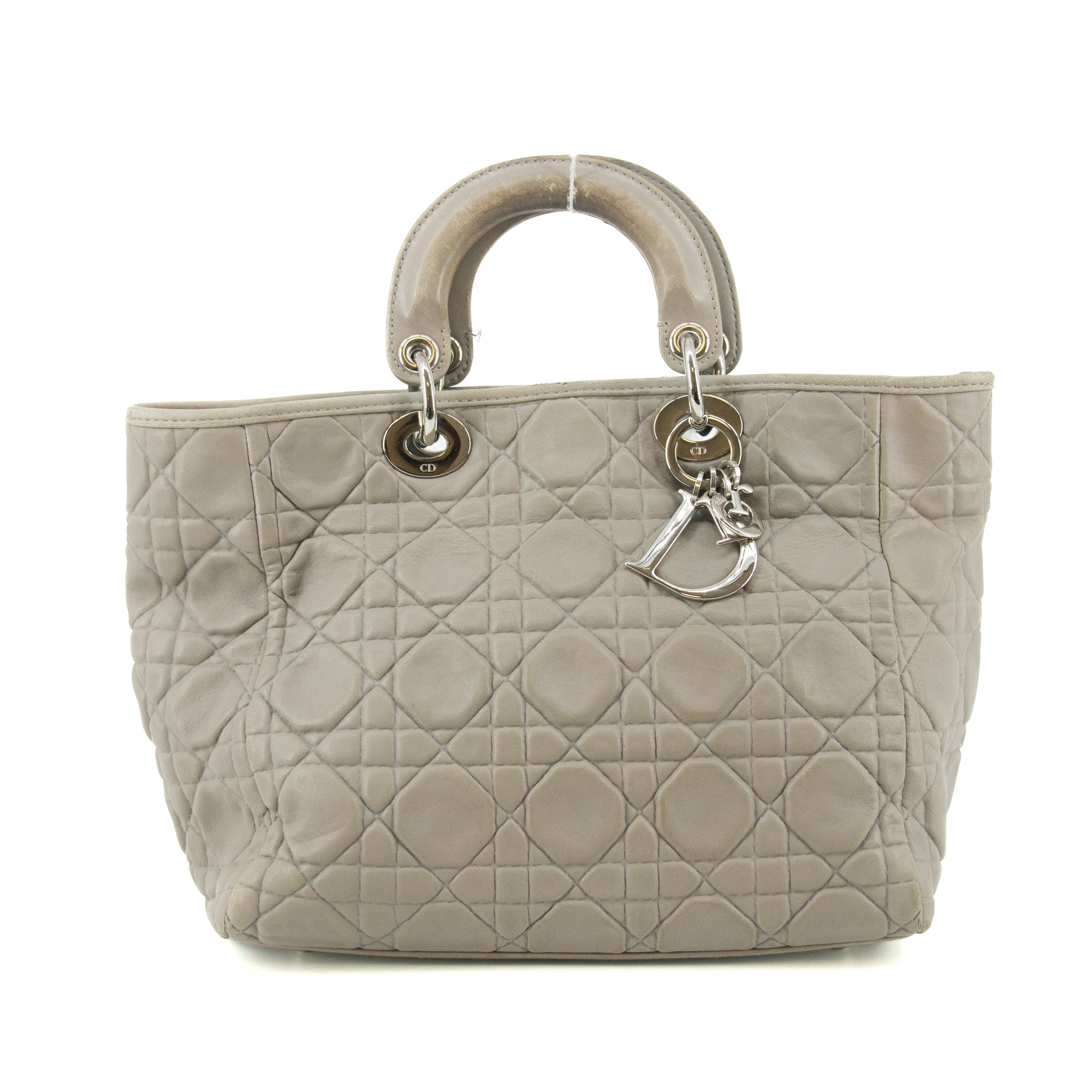 Christian Dior Lady Dior Grey Leather Tote Bag #5764