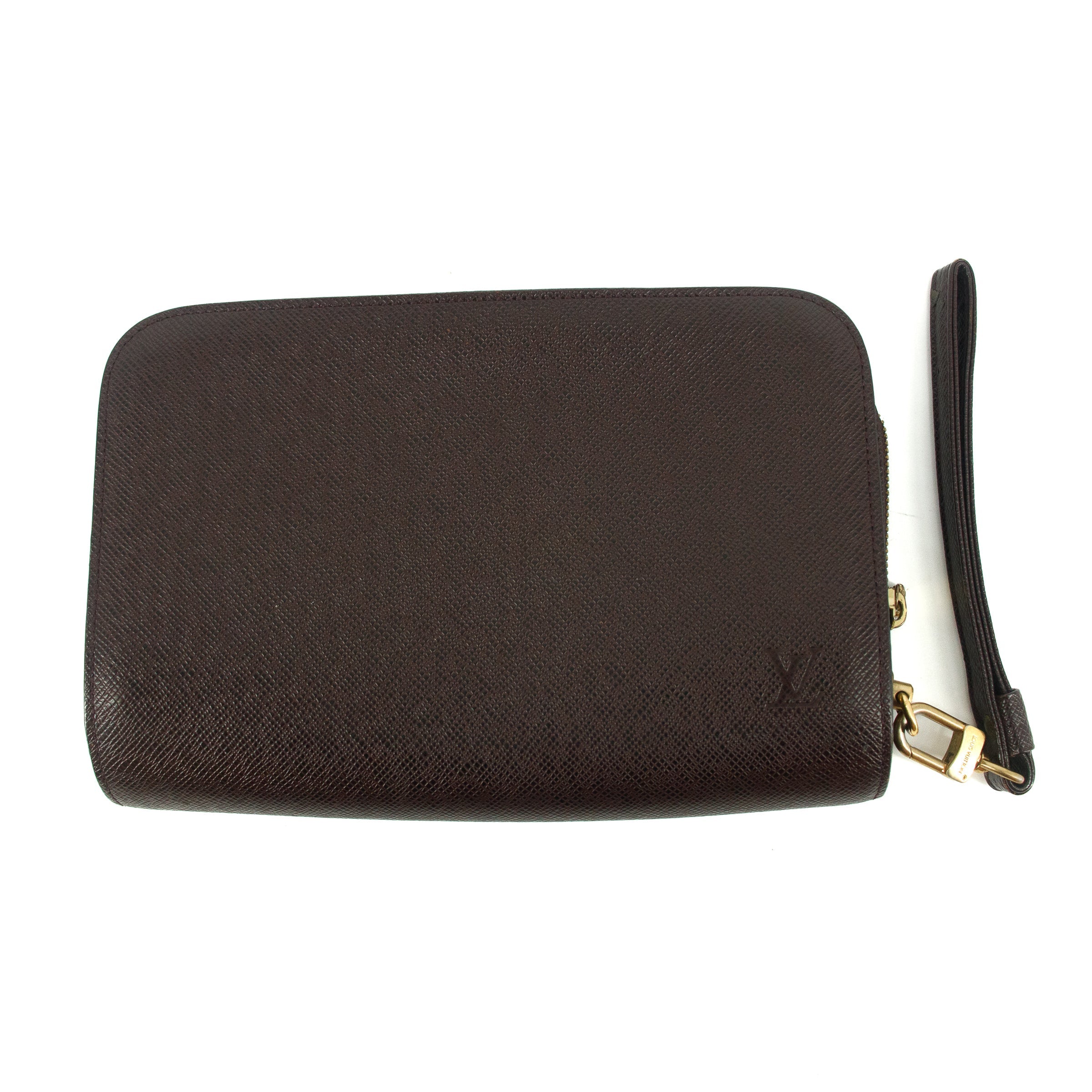 Louis Vuitton Taiga Brown Leather Wrist Bag #5794