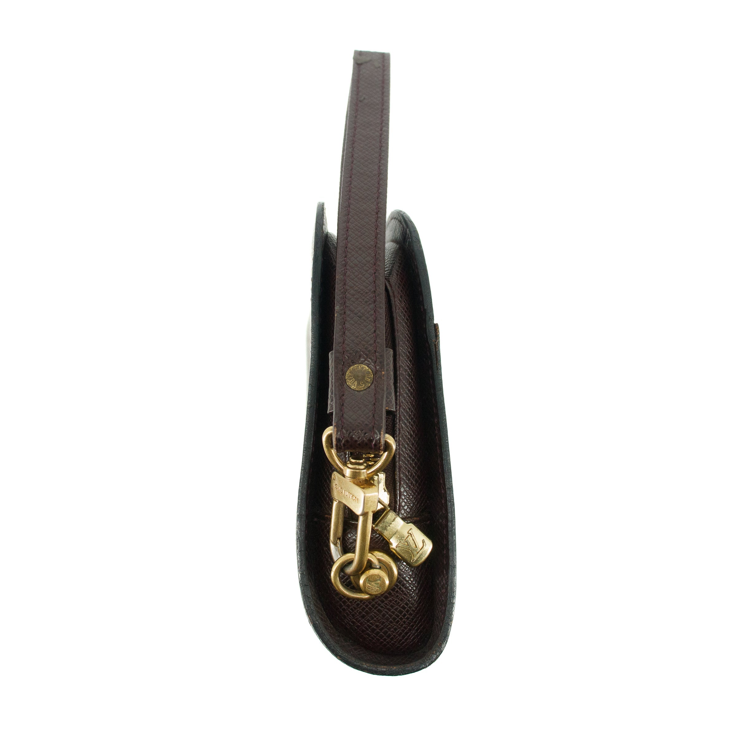 Louis Vuitton Taiga Brown Leather Wrist Bag #5794