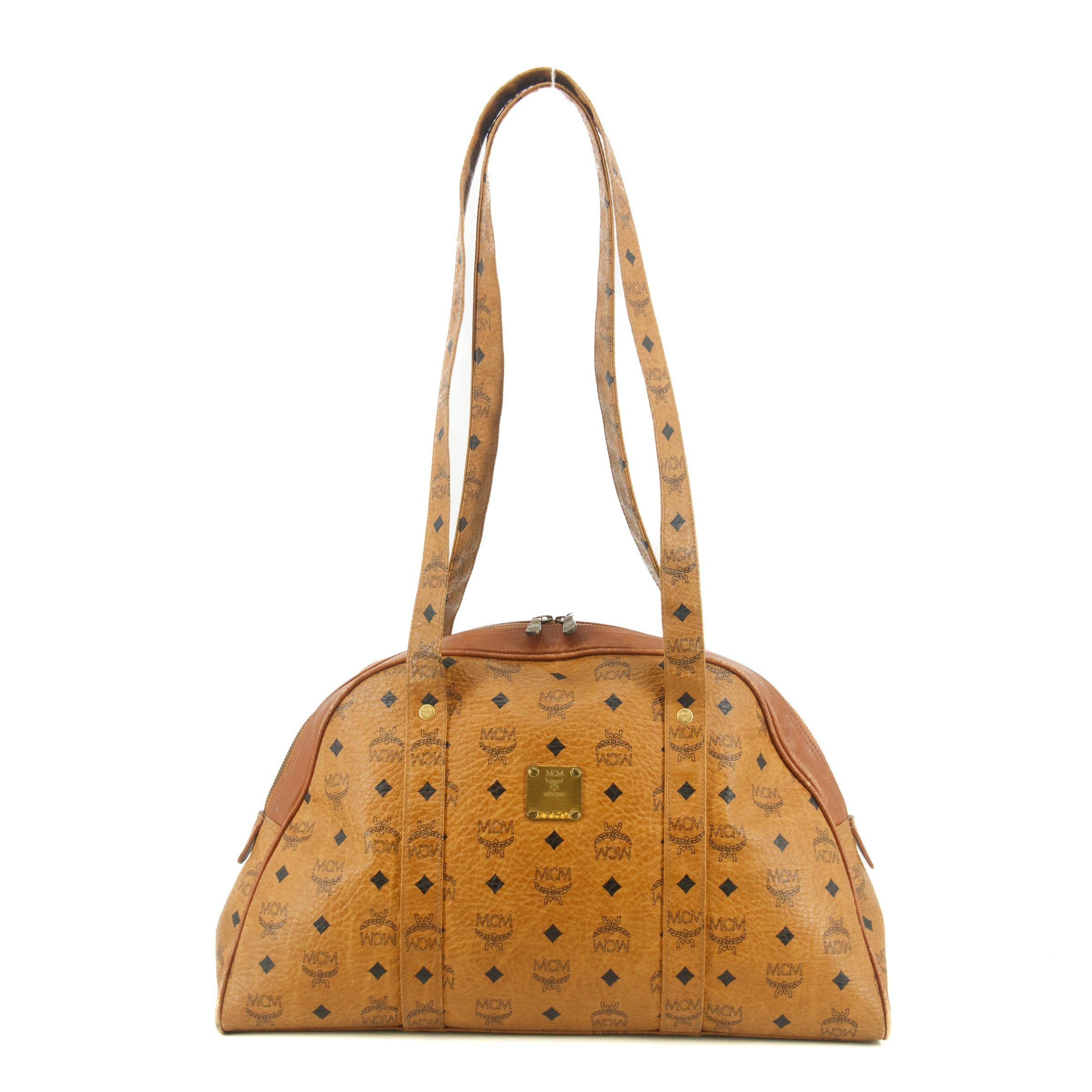 MCM Monogram Leather Brown Shoulder Bag #5804