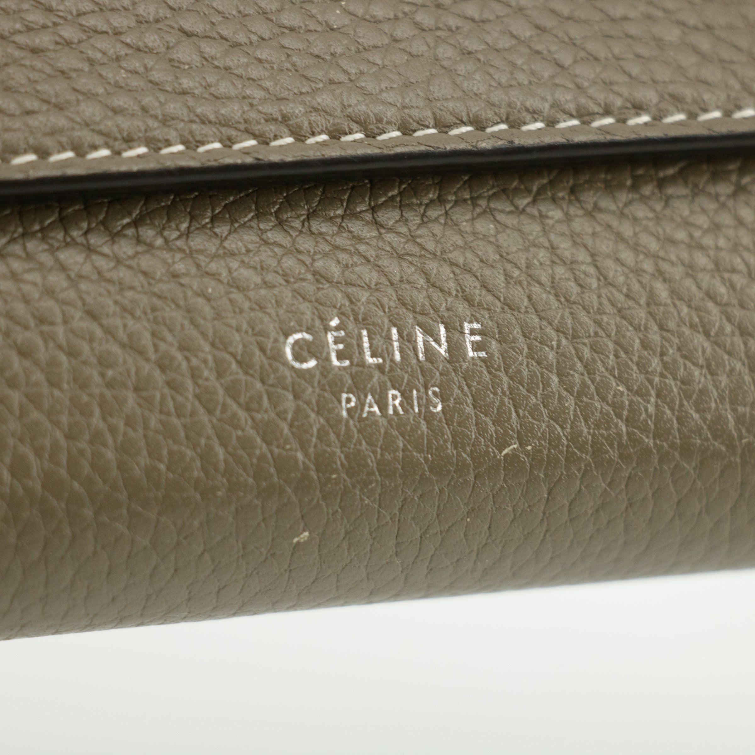 Celine Long Flap Calfskin Leather Grey Wallet #5874