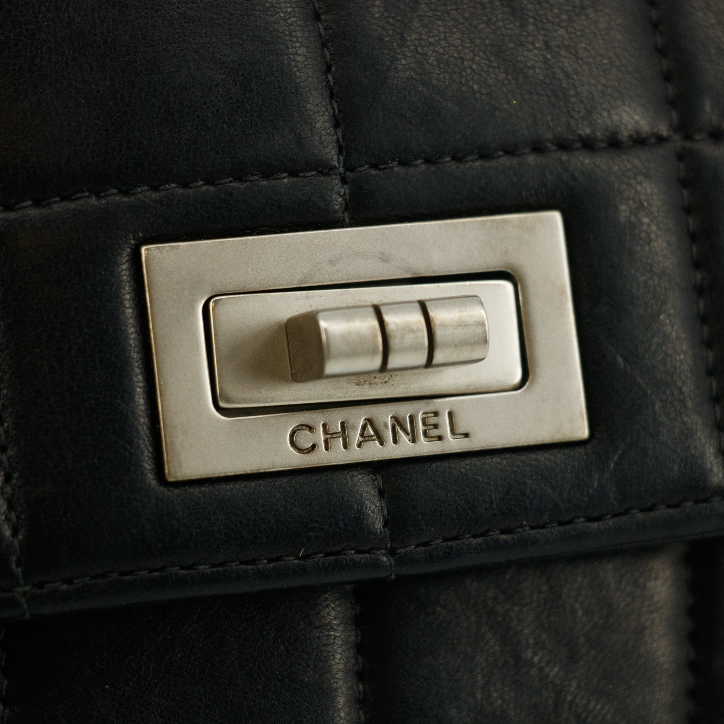 Chanel 2.55 Chocolate Bar Lambskin Shoulder Bag #6063