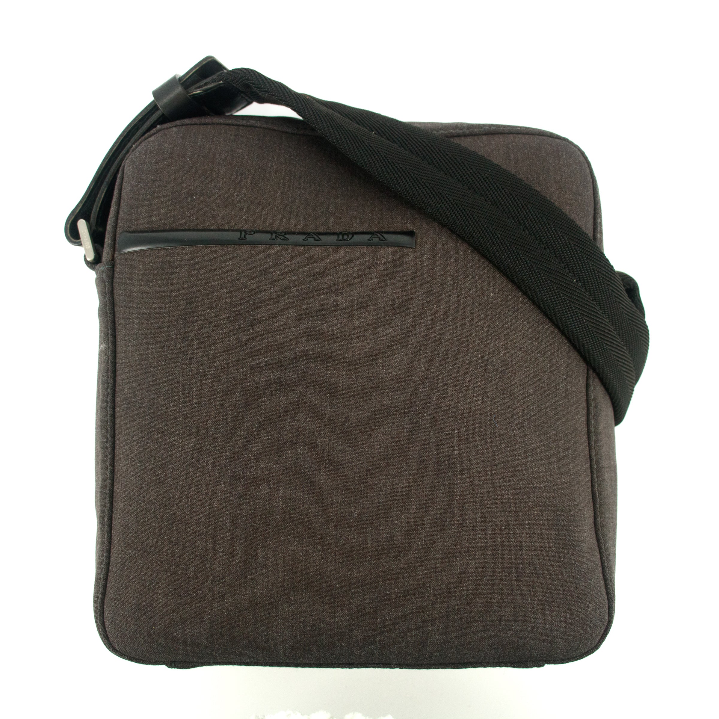 Prada Gray Canvas Crossbody Bag #7694