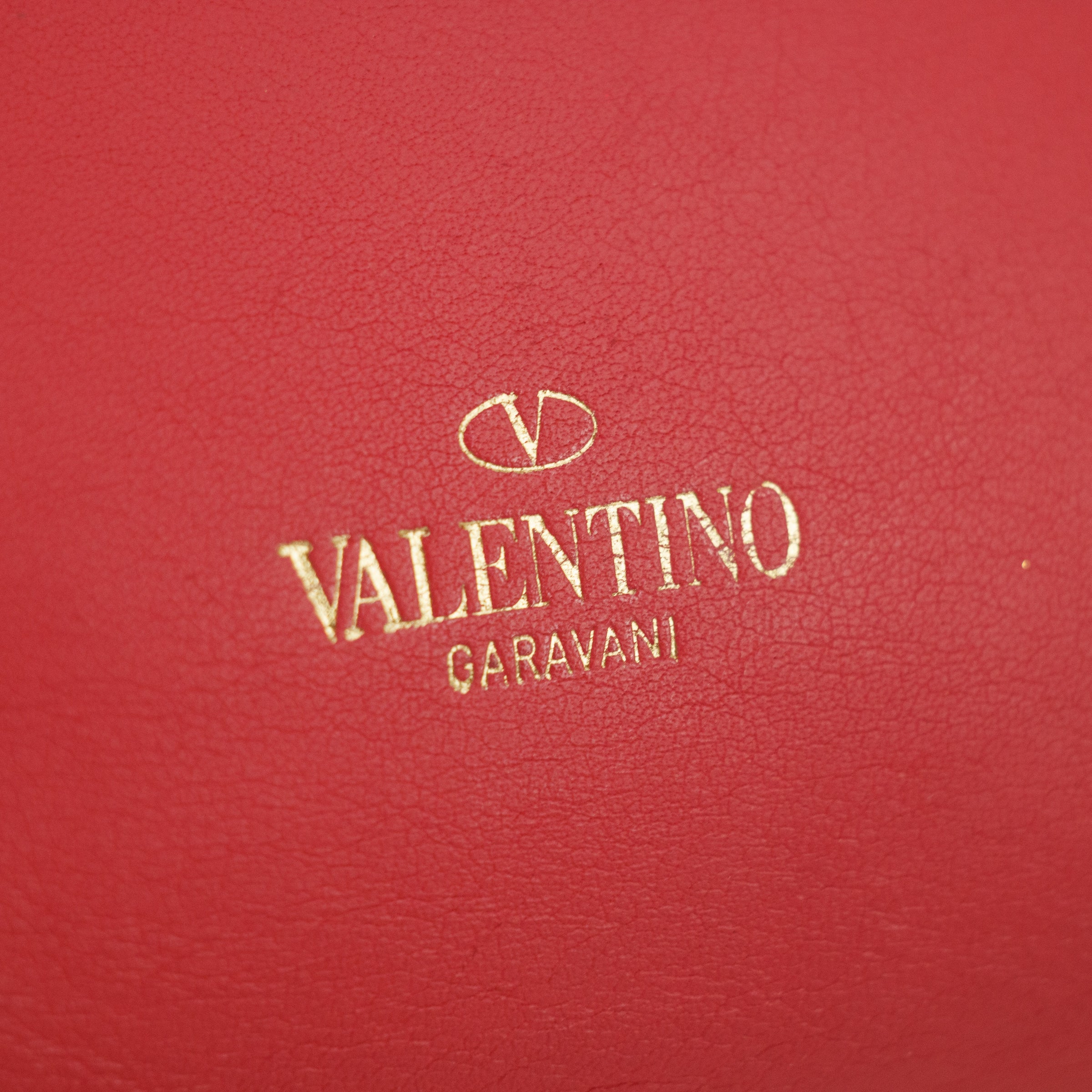 Valentino Rockstud Rose Red Leather Shoulder Bag #8506