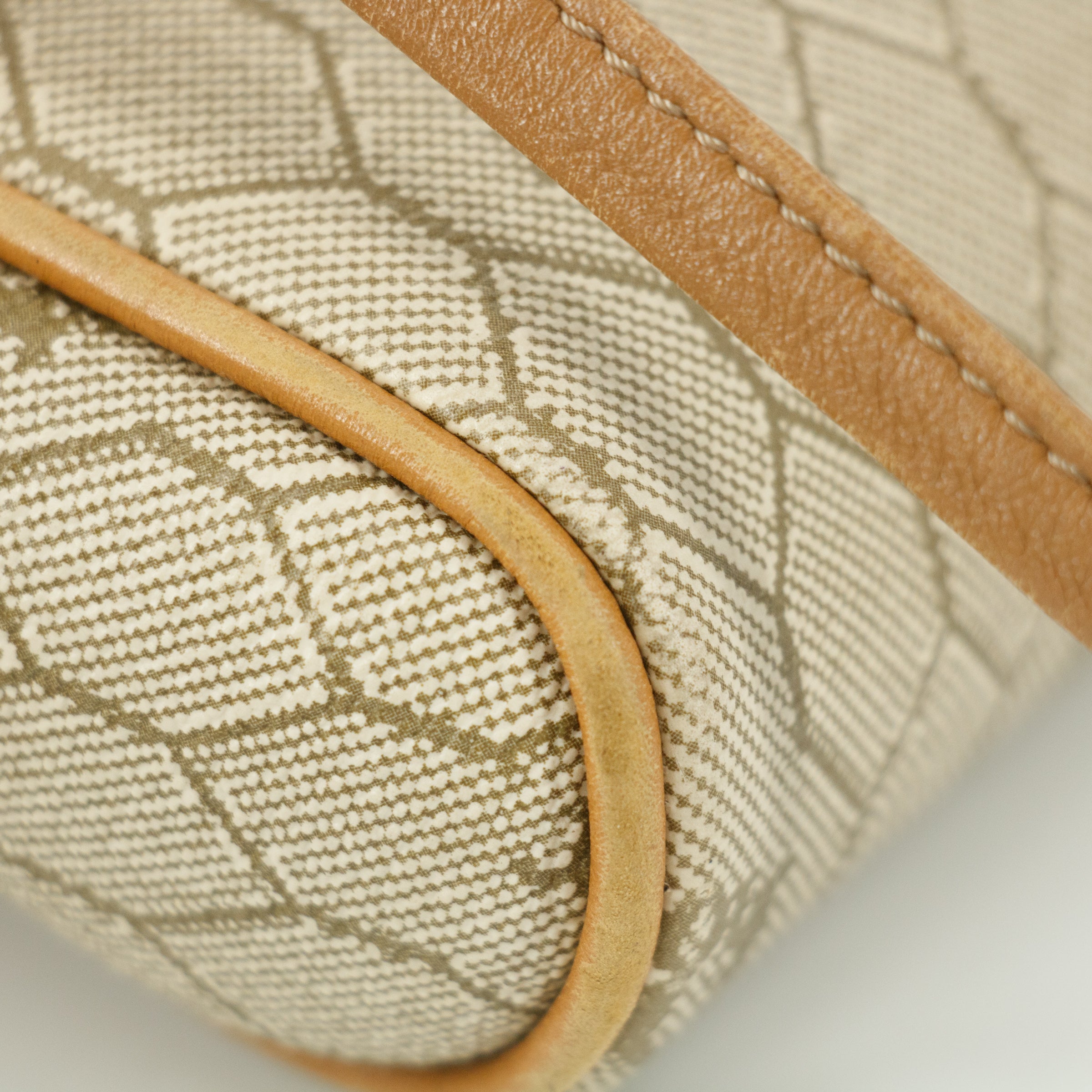 Christian Dior Honeycomb Shoulder Bag PVC Beige x Brown #8525