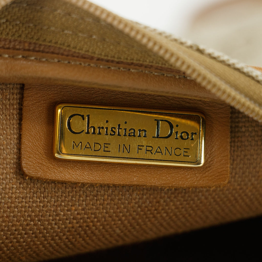 Christian Dior Honeycomb Shoulder Bag PVC Beige x Brown #8525