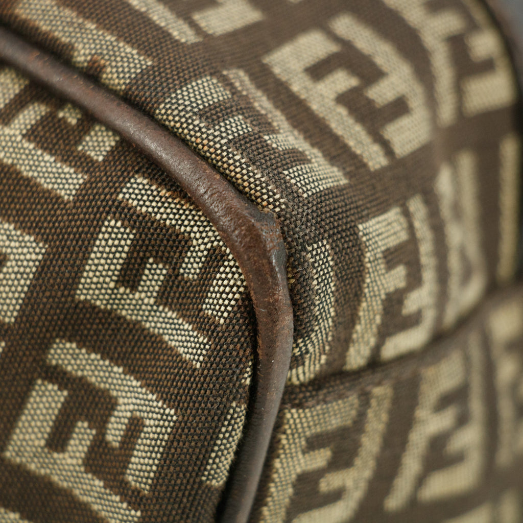 Fendi Brown Zucchino Mini Boston Bag #8539