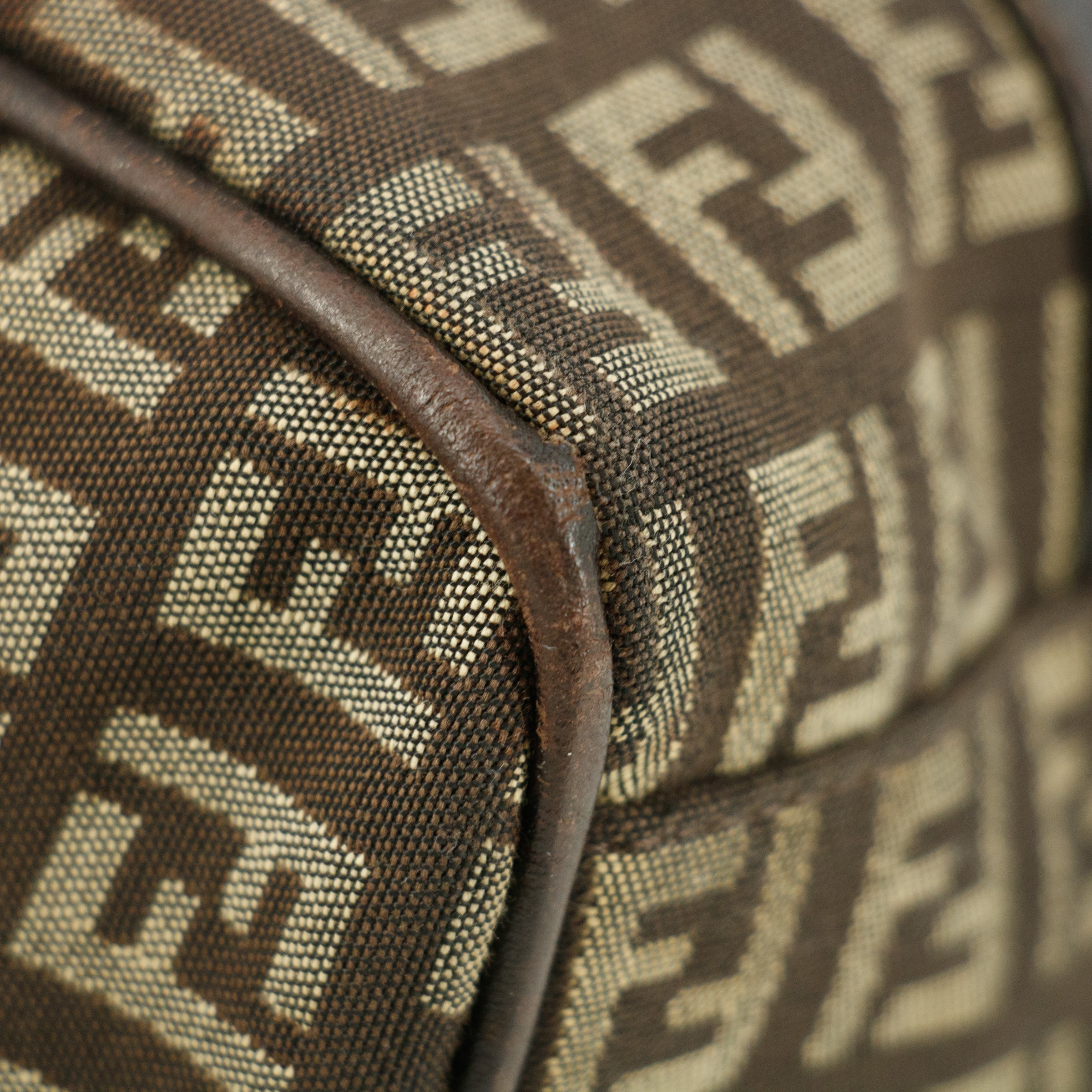 Fendi Brown Zucchino Mini Boston Bag #8539
