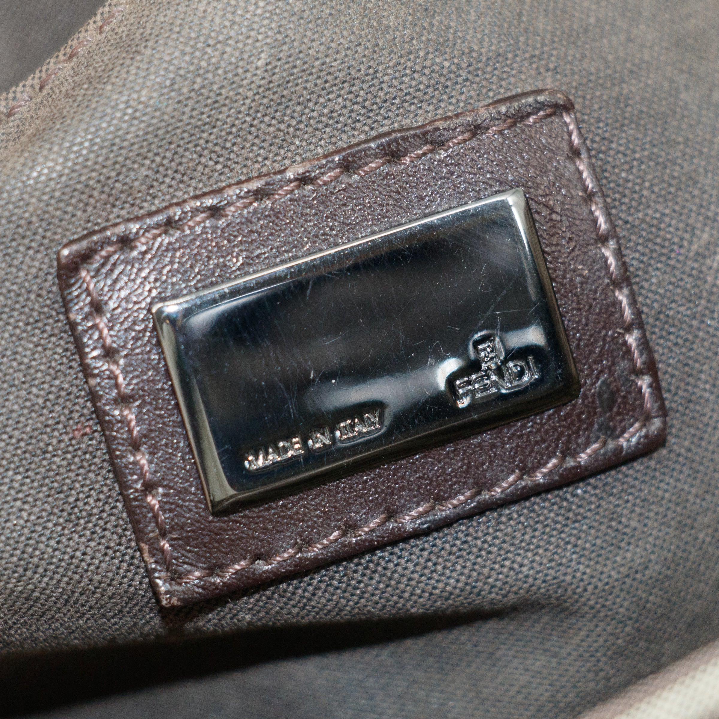 Fendi Brown Zucchino Mini Boston Bag #8539