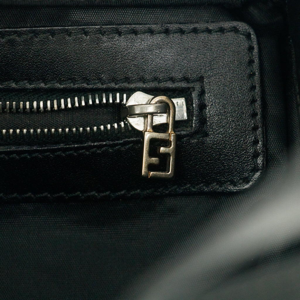 Fendi Black Nylon x Leather Shoulder Bag #9239