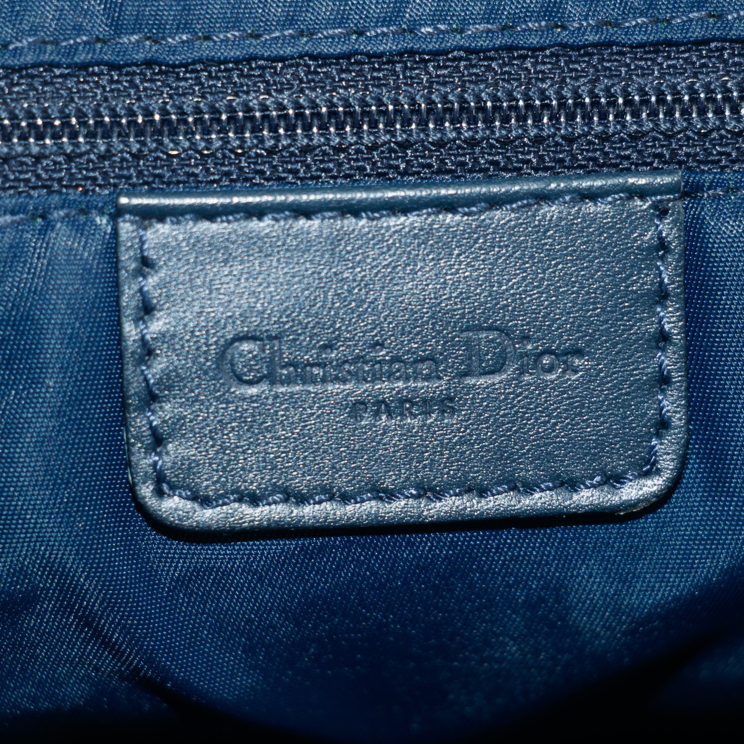 Christian Dior Blue Trotter Canvas Oblique Shoulder Bag #9241