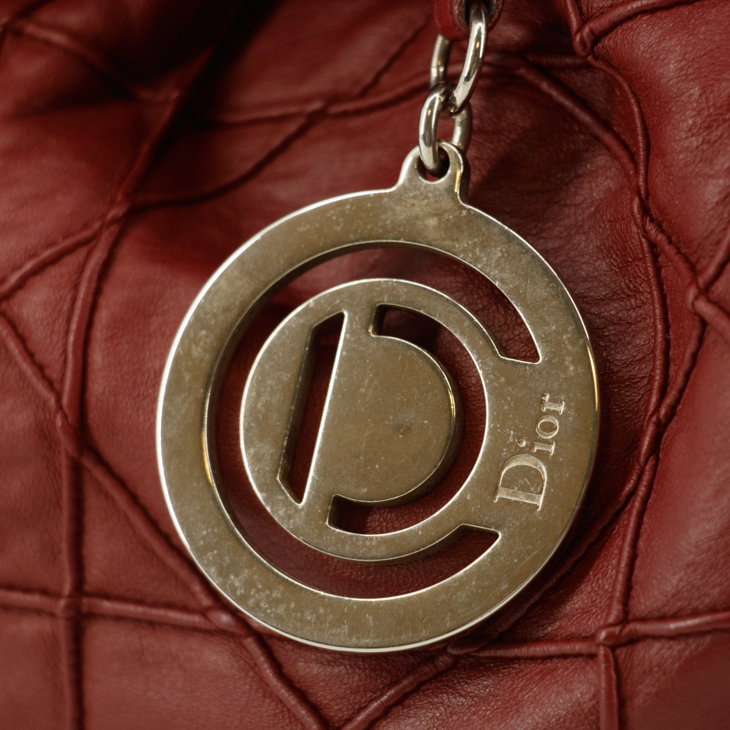 Christian Dior Red Cannage Leather Le Trente Hobo Shoulder Bag #9263
