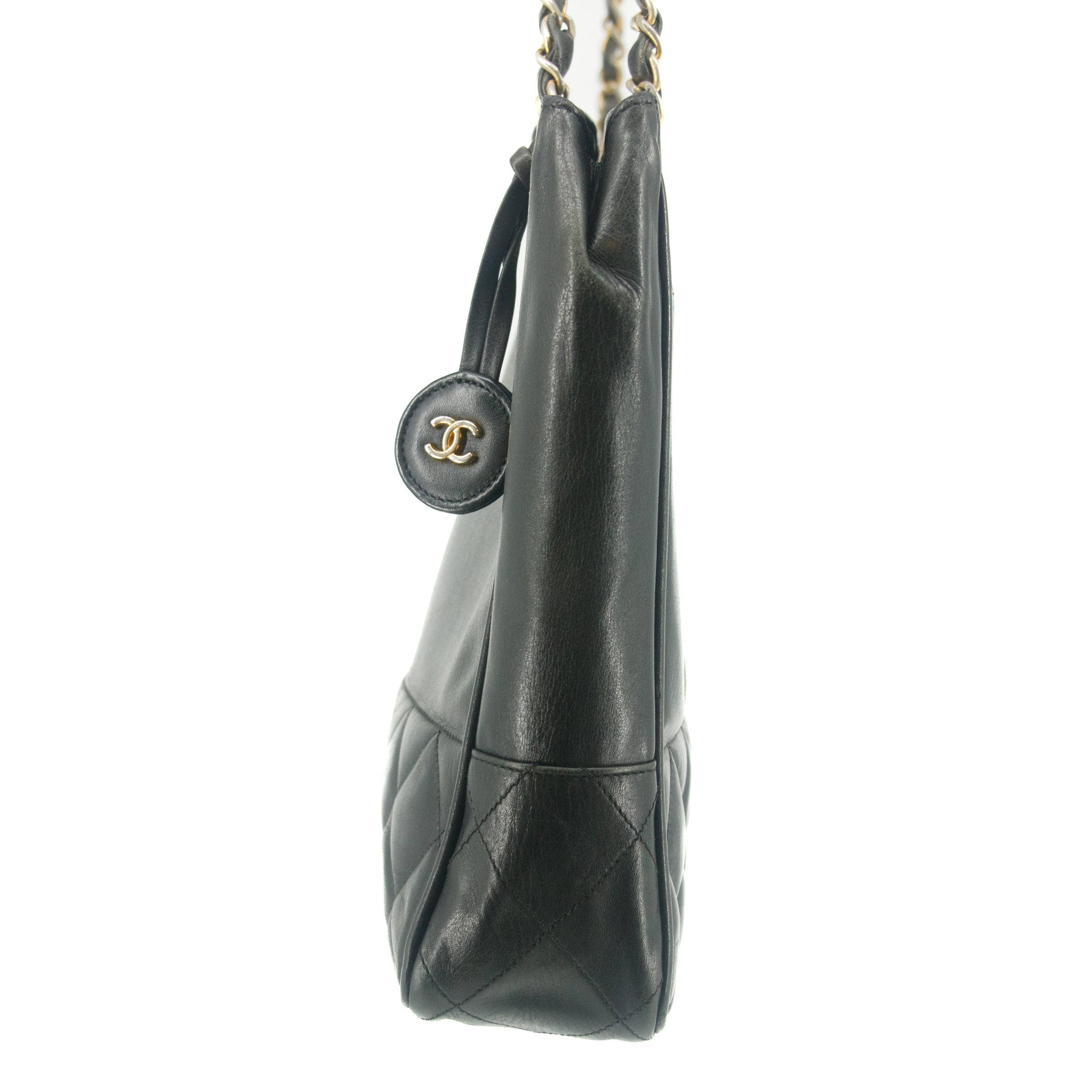 Chanel Lambskin Quilted Black Chain Shoulder Bag #9311
