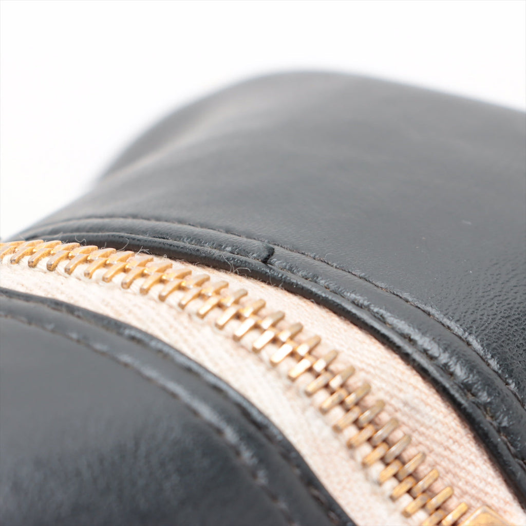Chanel Logo Matelasse Black Quilted Calfskin Bowler Boston Bag #2504
