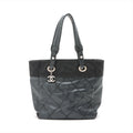 Chanel Paris Biarritz PM Coating Canvas Tote bag Black Silver Metal Fittings 12234711 #2484