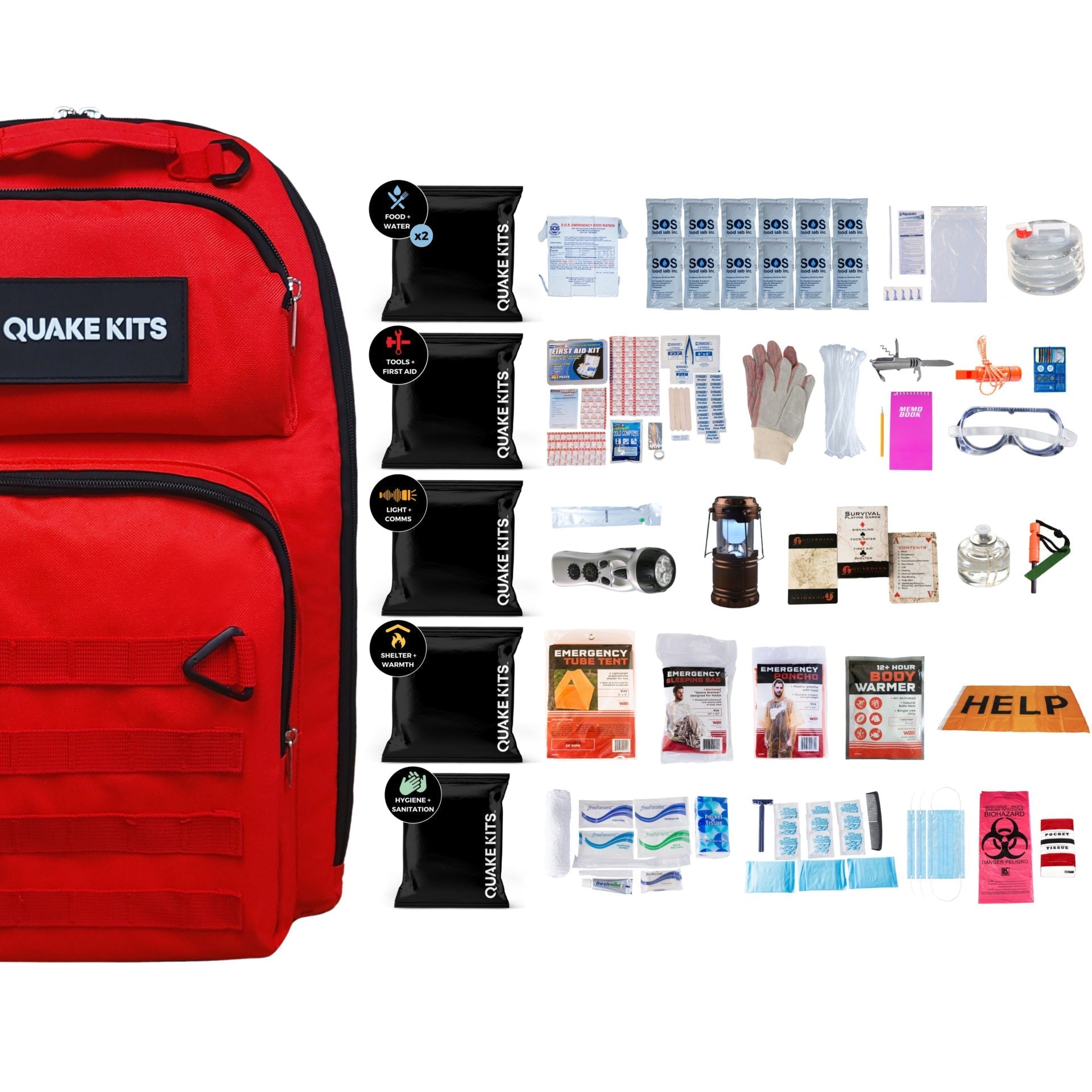 The QK Hurricane Kit - Up to 2 Person Extreme Weather Survival Kit