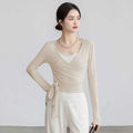 Slim-Fit Long-Sleeve Yoga Top with Straps