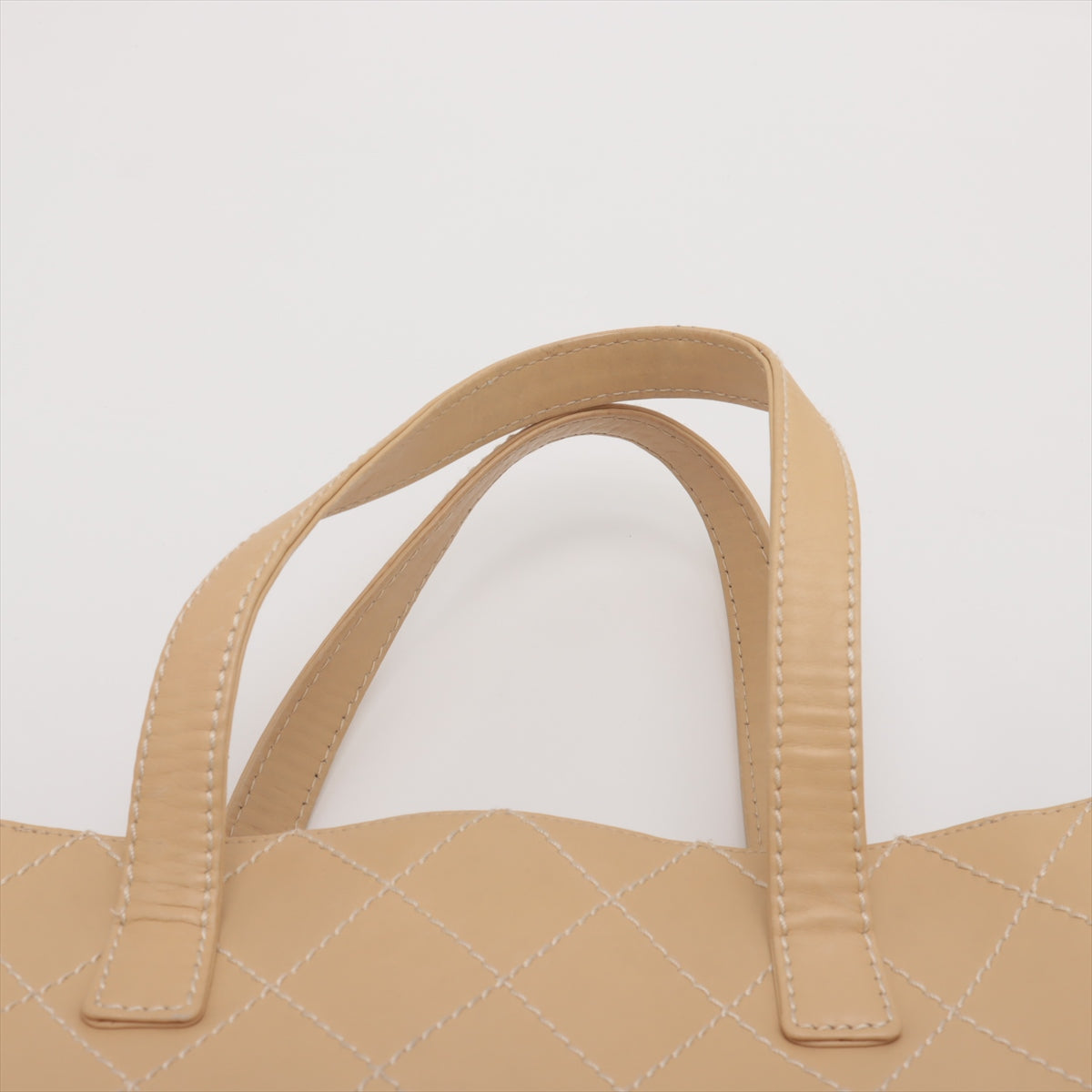 Chanel Wild Stitch Leather Tote bag Beige Gold Metal Fittings 7 Series #2511