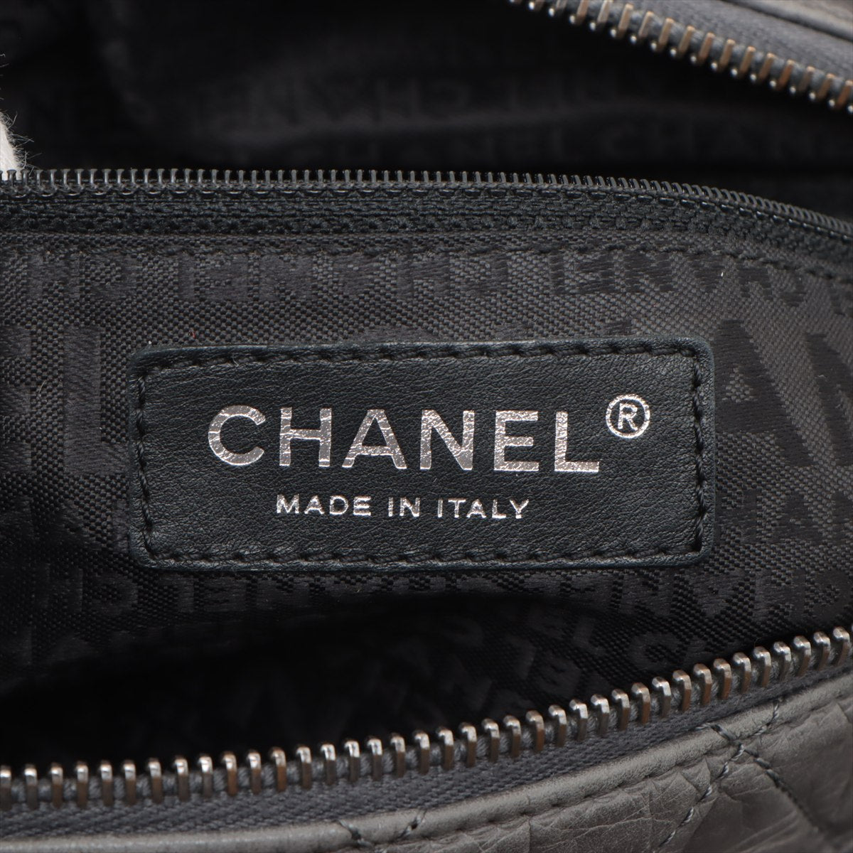 Chanel Matelasse Vintage Calfskin Hand bag Gray Silver Metal Fittings 10 Series  #2605