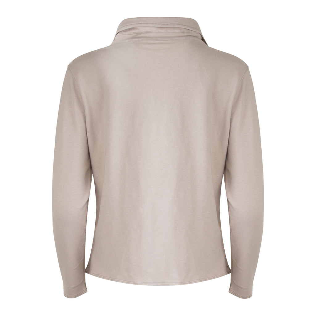 Khloe Cotton V-Neck Henley - Latte