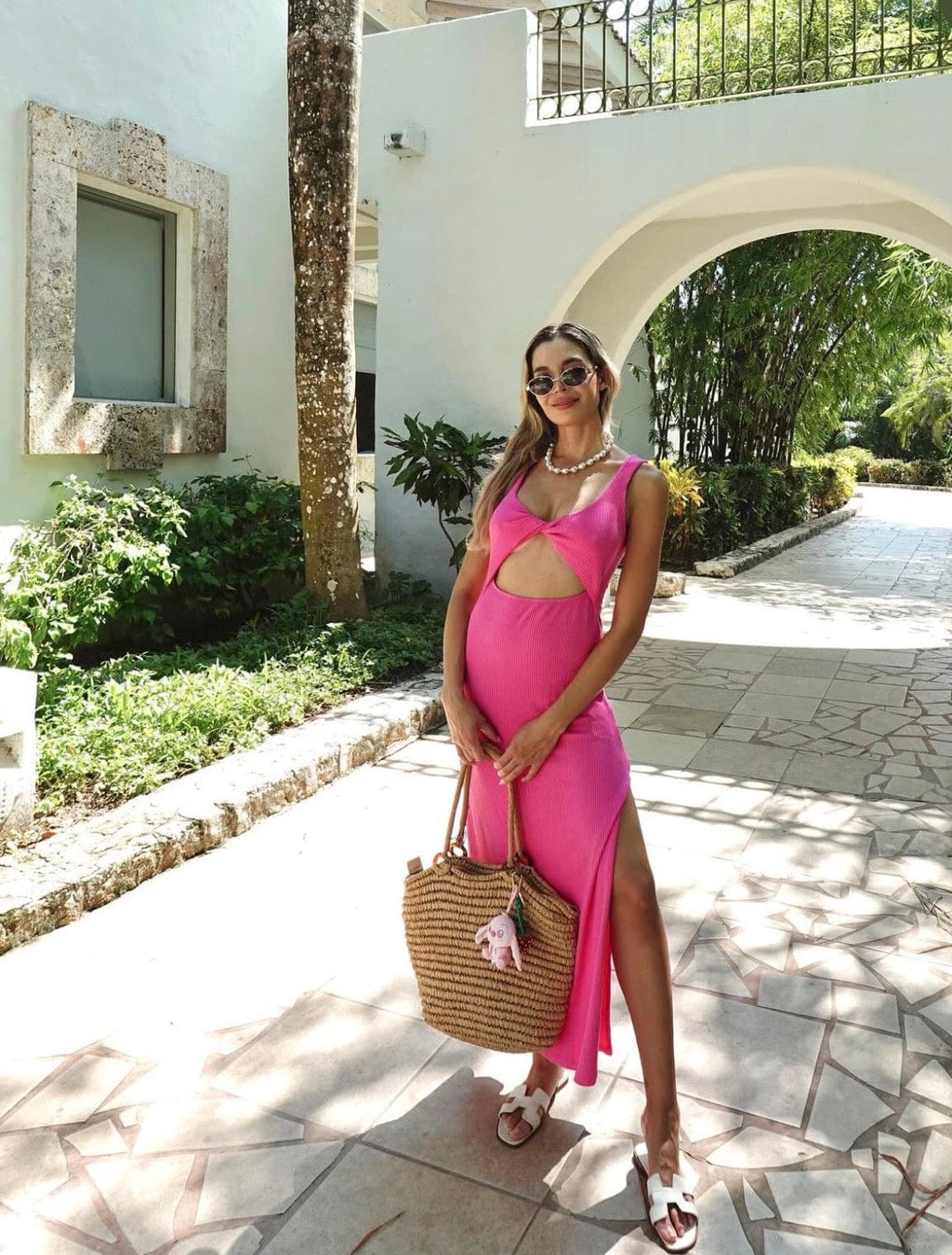 Krista Twist Dress - Pink Aster
