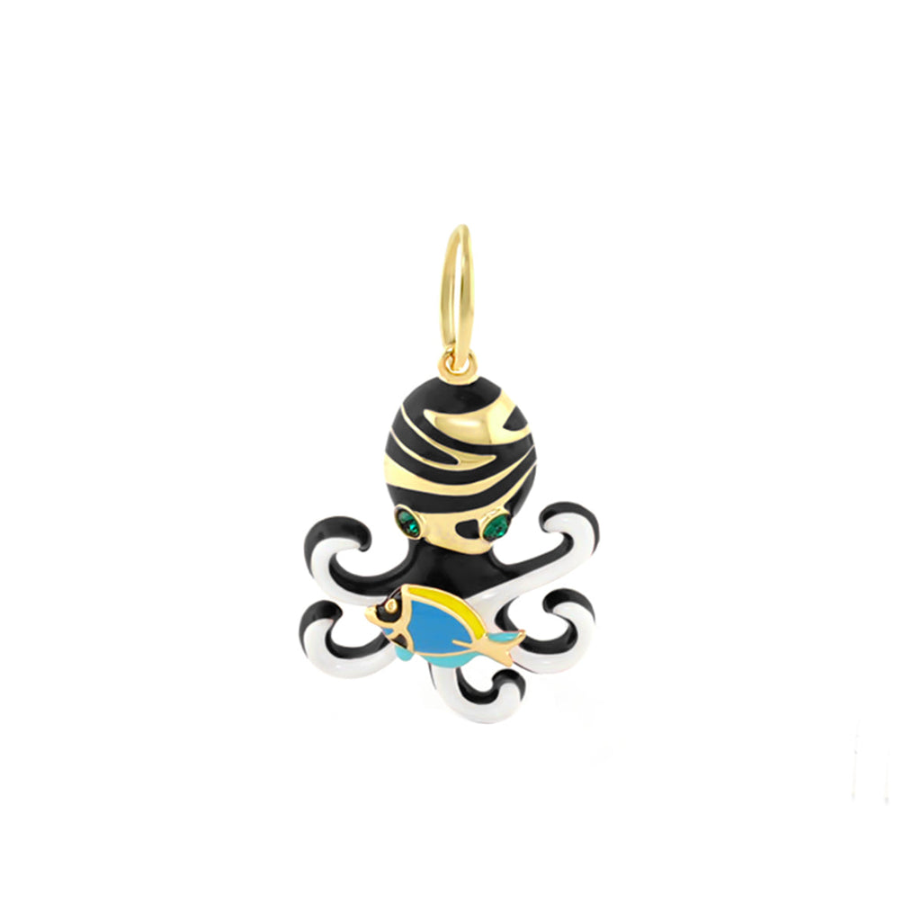 18K Gold Octopus Pendant