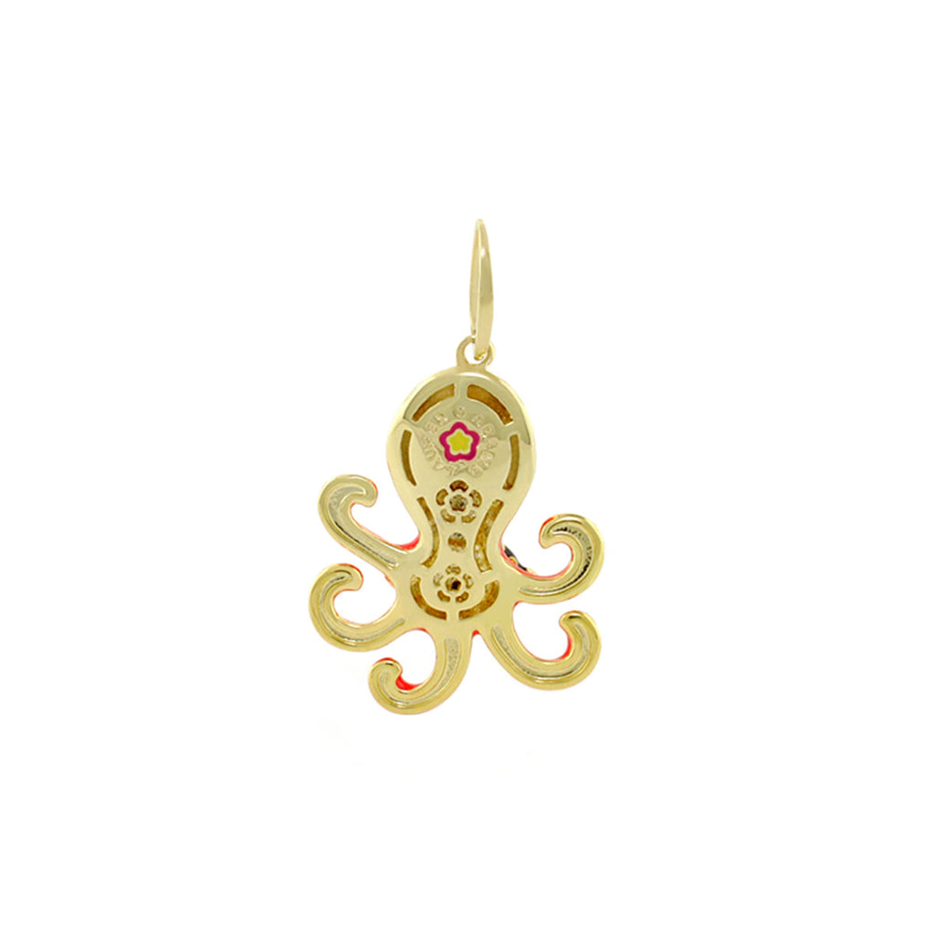 18K Gold Octopus Pendant